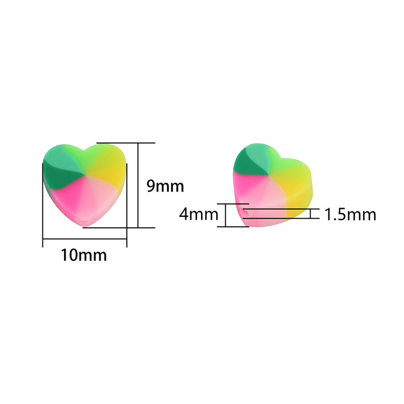 300 pcs/bag 10x9mm Polymer Clay Heart-Shaped Beads DIY Accessories