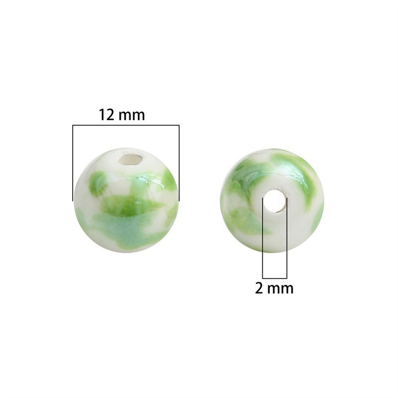 100 pcs/bag 12mm Ceramic Ink-Splashing Round Beads DIY Accessories
