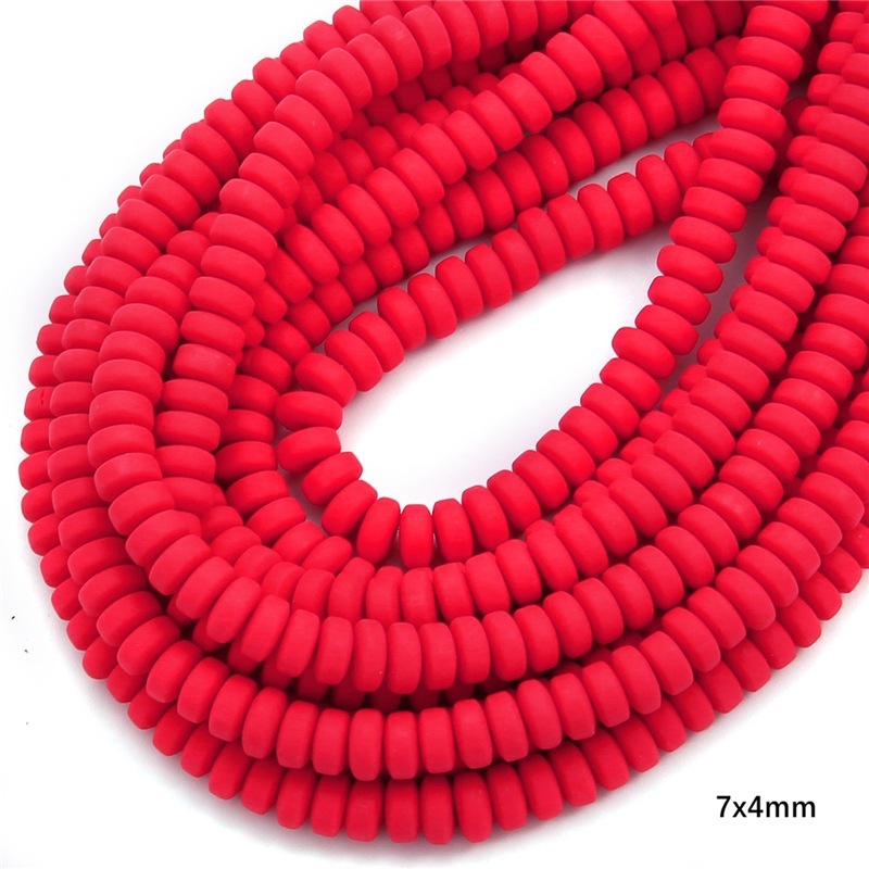 10 strings/bag of 7*4mm colorful soft ceramic wheel beads for DIY accessories