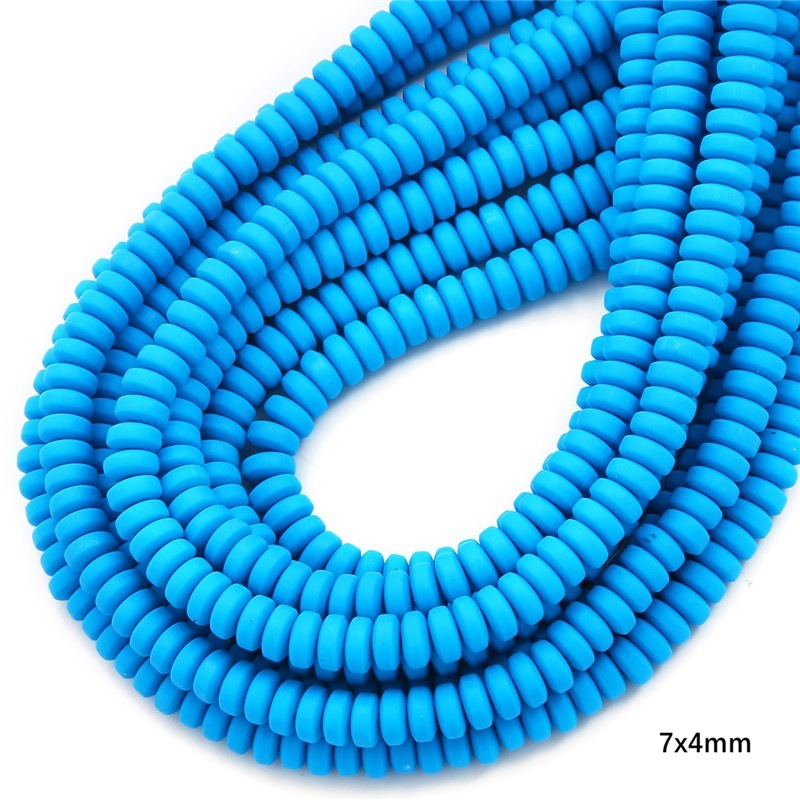 10 strings/bag of 7*4mm colorful soft ceramic wheel beads for DIY accessories