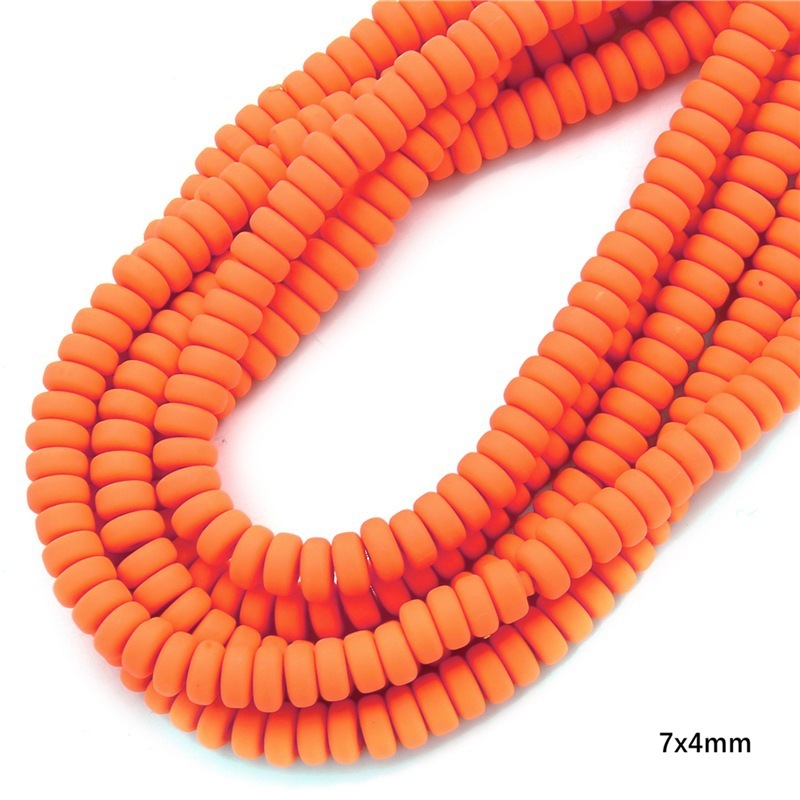 10 strings/bag of 7*4mm colorful soft ceramic wheel beads for DIY accessories