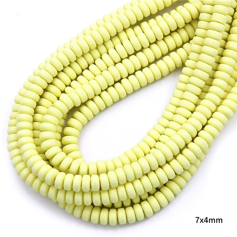 10 strings/bag of 7*4mm colorful soft ceramic wheel beads for DIY accessories