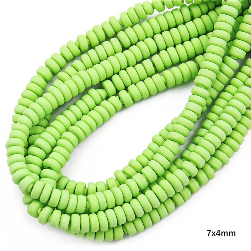 10 strings/bag of 7*4mm colorful soft ceramic wheel beads for DIY accessories