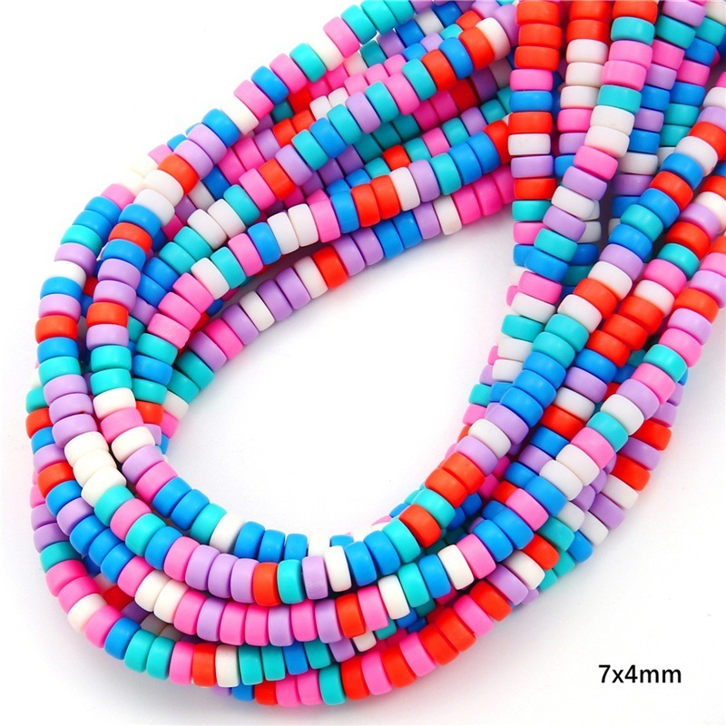 10 strings/bag of 7*4mm colorful soft ceramic wheel beads for DIY accessories