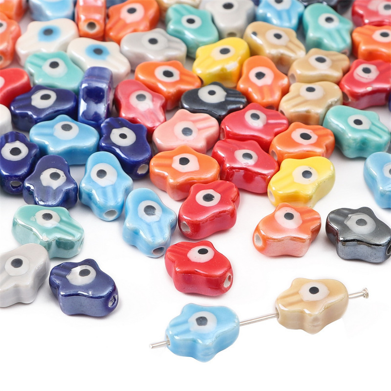 50 pcs/bag Ceramic Double-Sided Printed Beads DIY Accessories