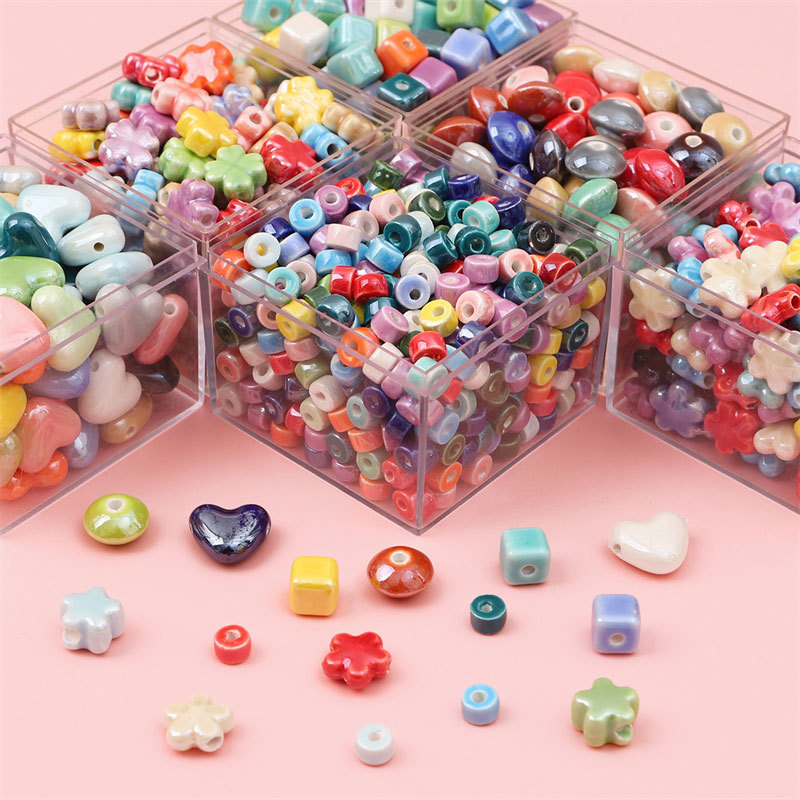 100 pcs/bag Ceramic Mixed Color Spacer Beads DIY Accessories