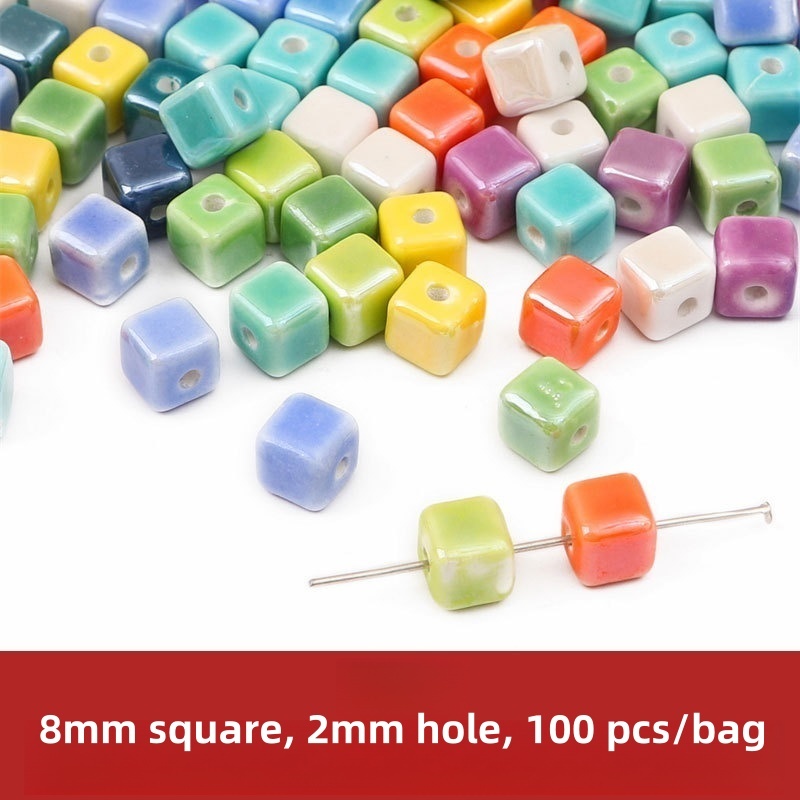 100 pcs/bag Ceramic Mixed Color Spacer Beads DIY Accessories