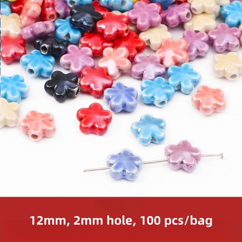 100 pcs/bag Ceramic Mixed Color Spacer Beads DIY Accessories