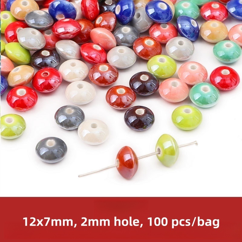 100 pcs/bag Ceramic Mixed Color Spacer Beads DIY Accessories