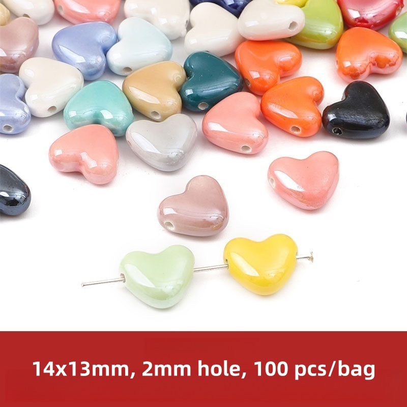 100 pcs/bag Ceramic Mixed Color Spacer Beads DIY Accessories