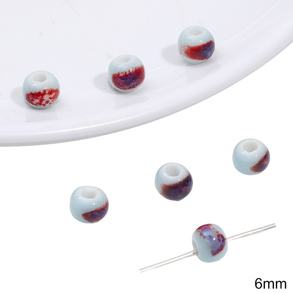 40 pcs/bag Blue Ceramic Multi-Shape Beads DIY Accessories
