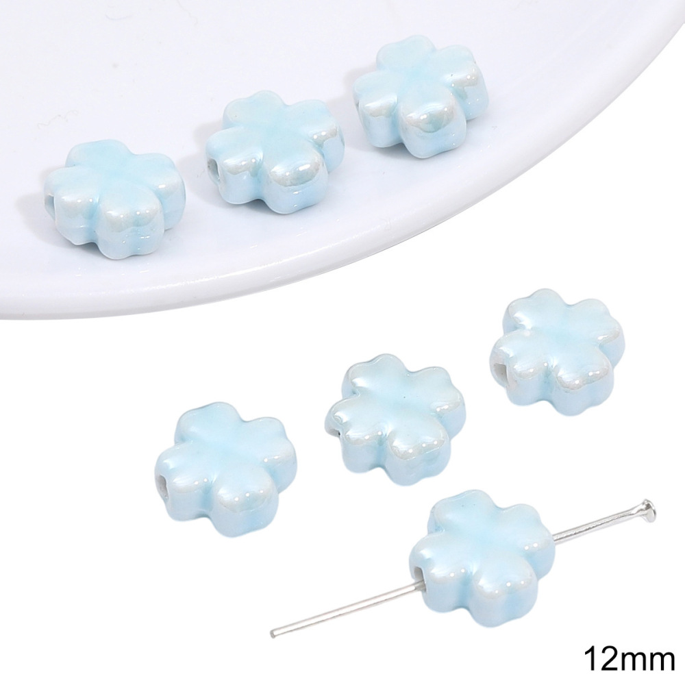 40 pcs/bag Blue Ceramic Multi-Shape Beads DIY Accessories