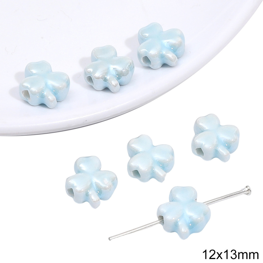 40 pcs/bag Blue Ceramic Multi-Shape Beads DIY Accessories