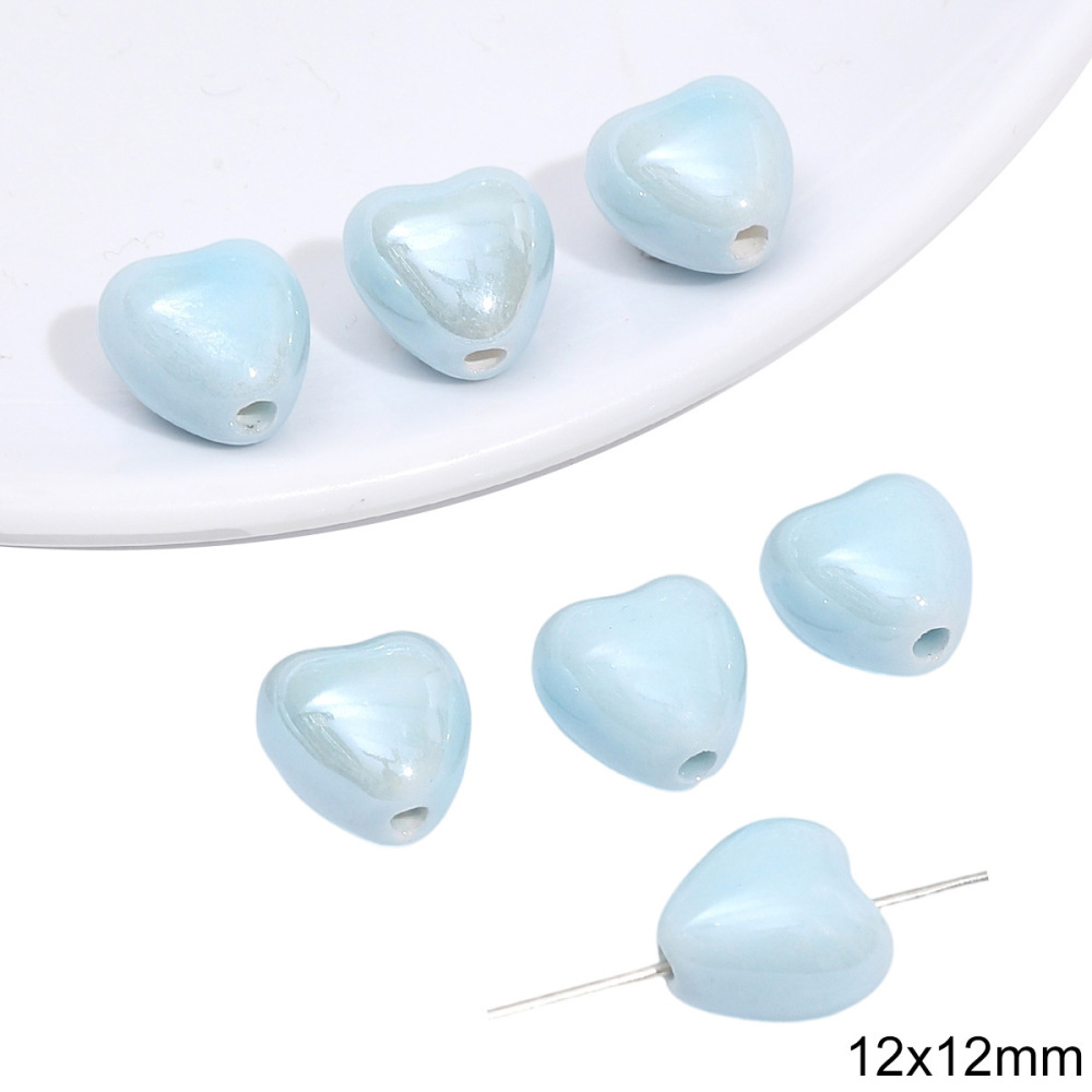 40 pcs/bag Blue Ceramic Multi-Shape Beads DIY Accessories