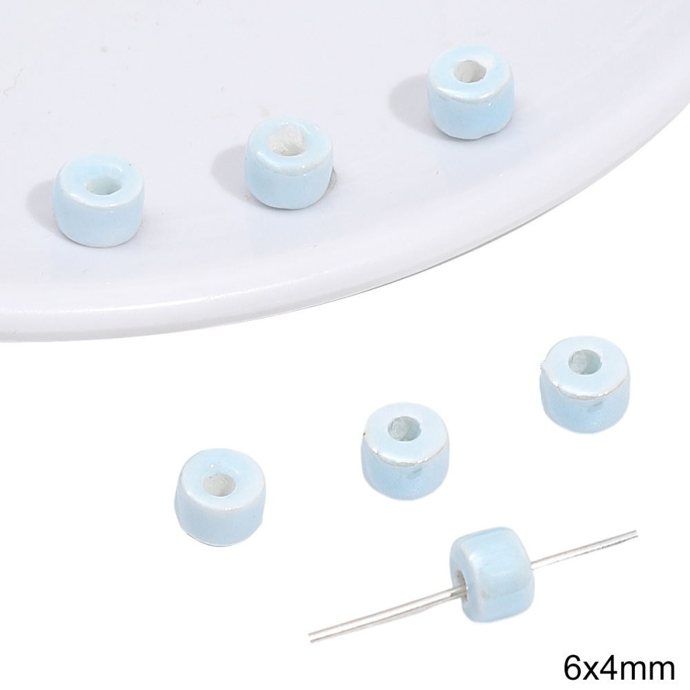 40 pcs/bag Blue Ceramic Multi-Shape Beads DIY Accessories
