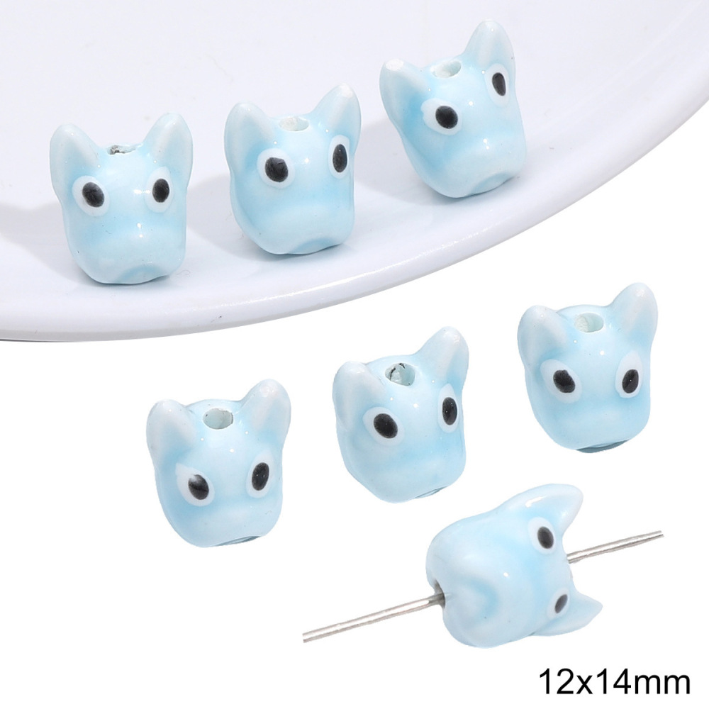 40 pcs/bag Blue Ceramic Multi-Shape Beads DIY Accessories