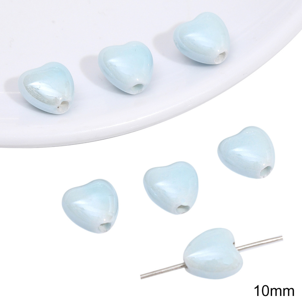40 pcs/bag Blue Ceramic Multi-Shape Beads DIY Accessories