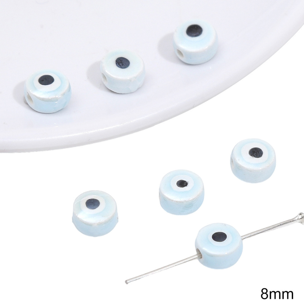 40 pcs/bag Blue Ceramic Multi-Shape Beads DIY Accessories