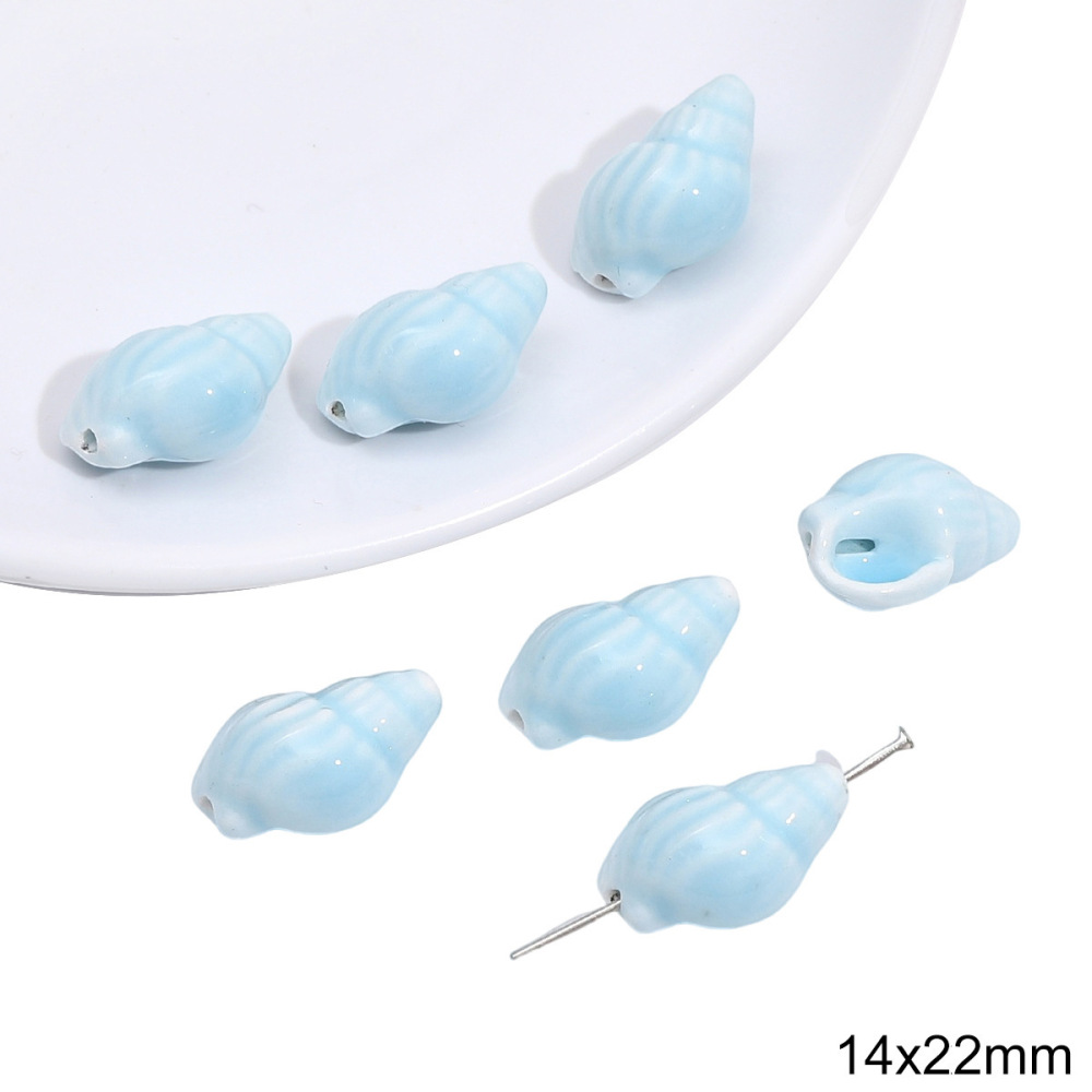 40 pcs/bag Blue Ceramic Multi-Shape Beads DIY Accessories