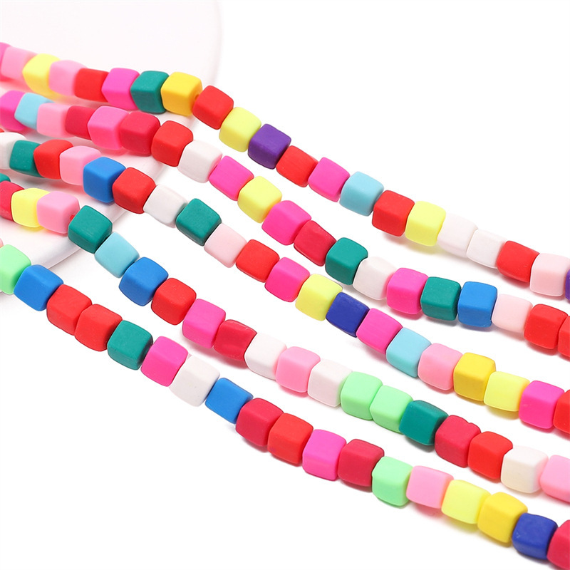 10 strings/bag of 6mm square soft ceramic beads for DIY accessories