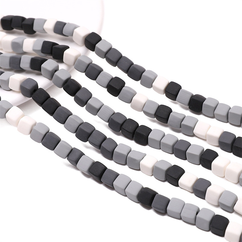 10 strings/bag of 6mm square soft ceramic beads for DIY accessories