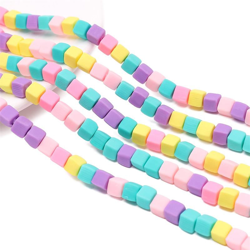 10 strings/bag of 6mm square soft ceramic beads for DIY accessories