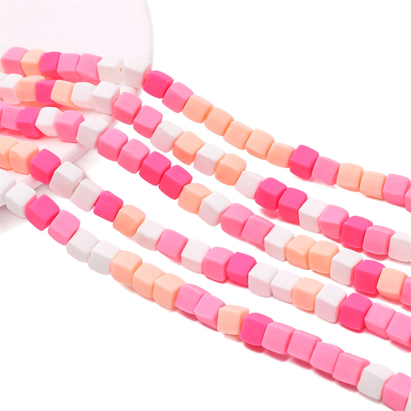 10 strings/bag of 6mm square soft ceramic beads for DIY accessories
