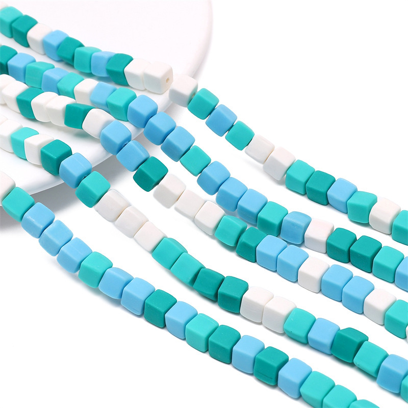 10 strings/bag of 6mm square soft ceramic beads for DIY accessories