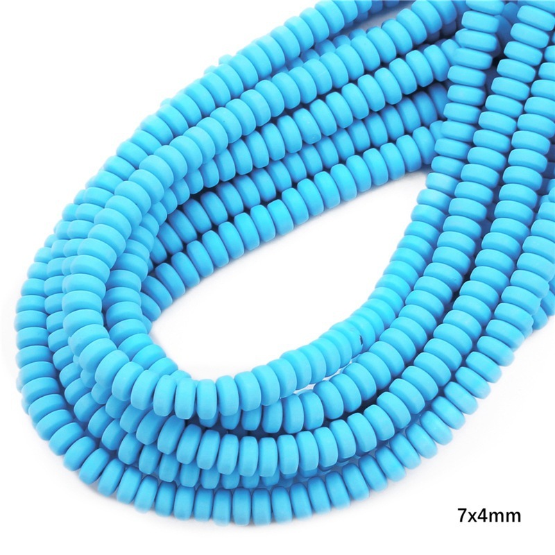 10 strings/bag of 7*4mm colorful soft ceramic wheel beads for DIY accessories