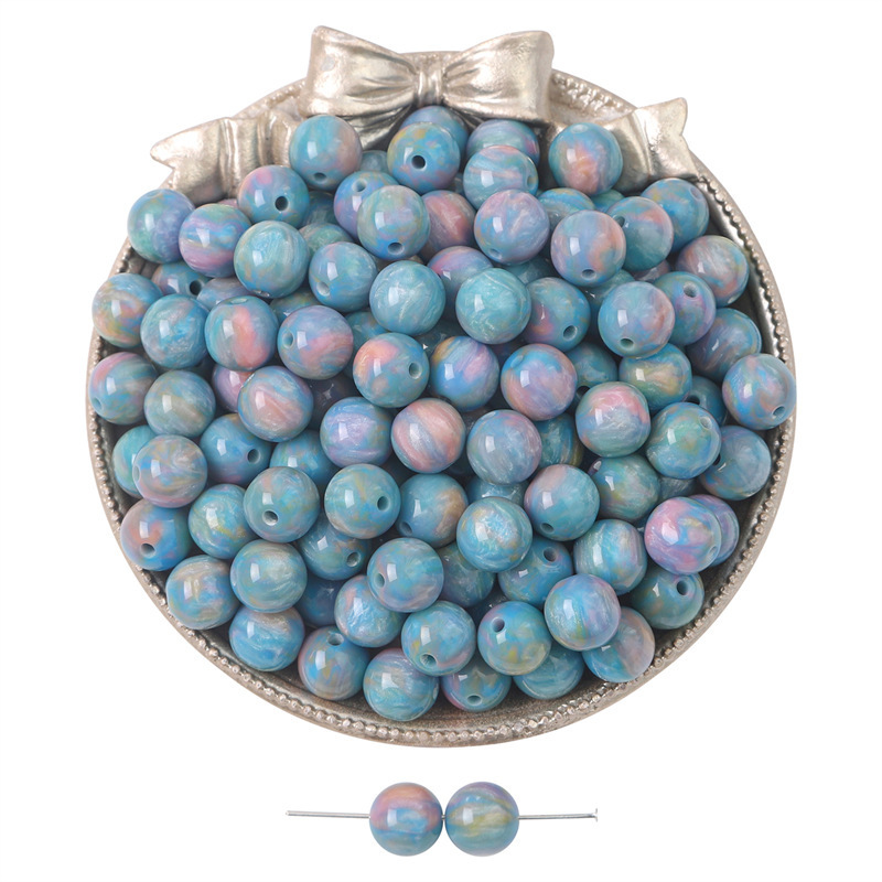 100 pcs/bag 10mm Starry Sky Gradient Resin Beads DIY Accessories