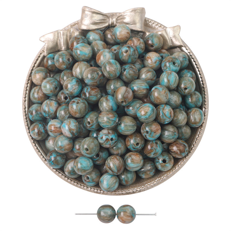 100 pcs/bag 10mm Starry Sky Gradient Resin Beads DIY Accessories