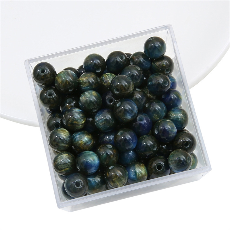100 pcs/bag 10mm Starry Sky Gradient Resin Beads DIY Accessories
