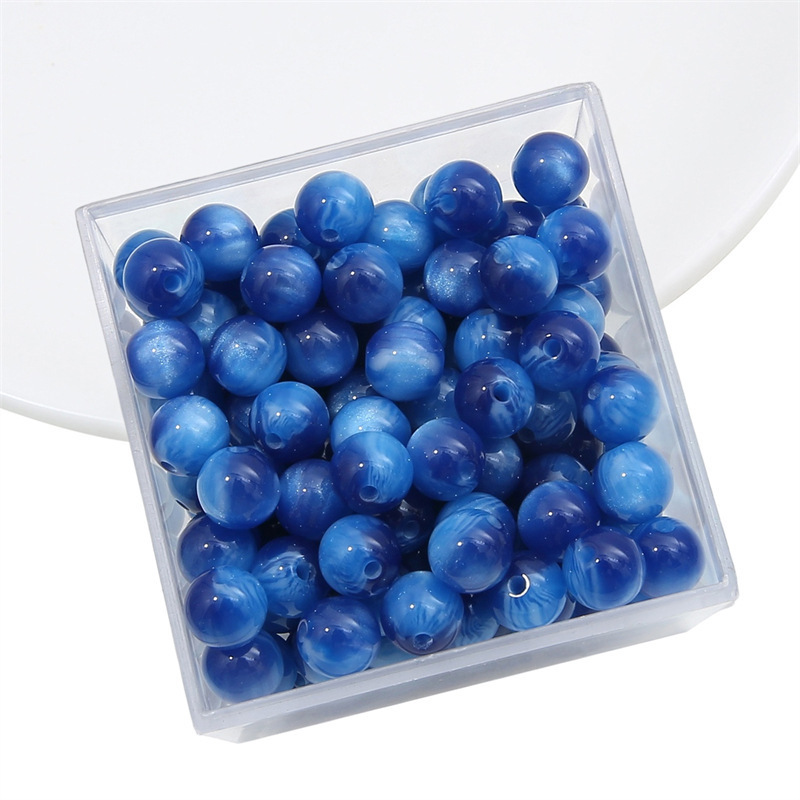 100 pcs/bag 10mm Starry Sky Gradient Resin Beads DIY Accessories