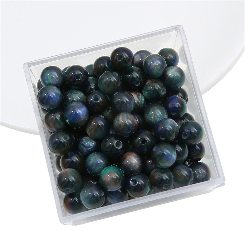 100 pcs/bag 10mm Starry Sky Gradient Resin Beads DIY Accessories