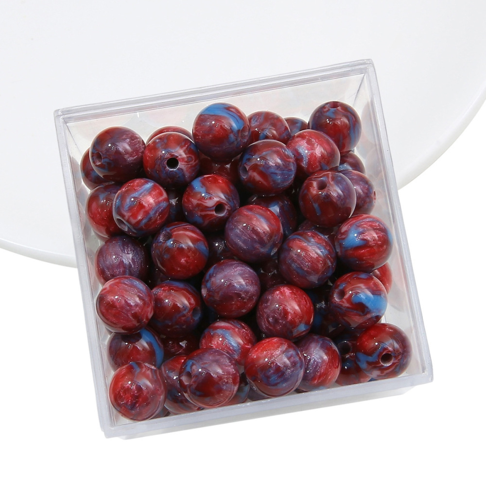 100 pcs/bag 10mm Starry Sky Gradient Resin Beads DIY Accessories