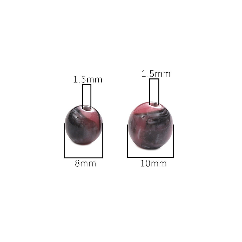 200 pcs/bag 8mm Resin Oil Painting Loose Round Beads DIY Accessories