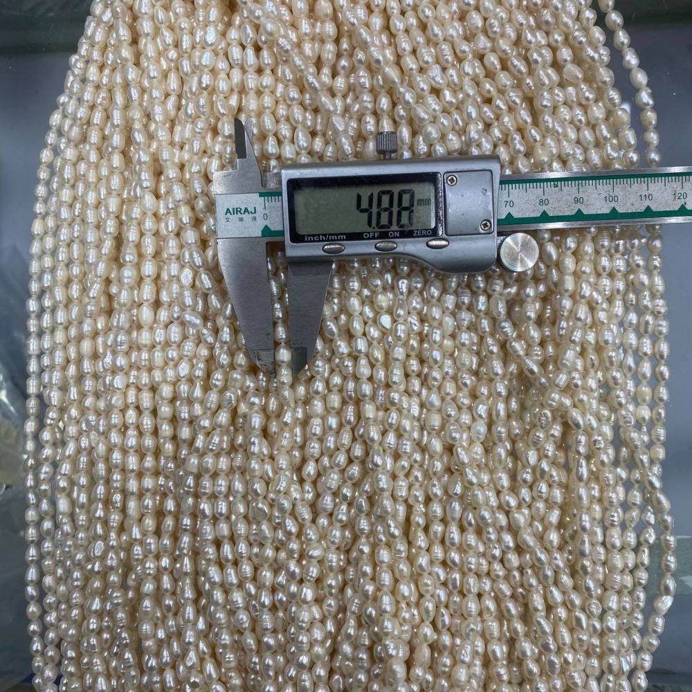 4-5mm Natural Pearl Seed Beads, Textured, Bright White, DIY Accessories