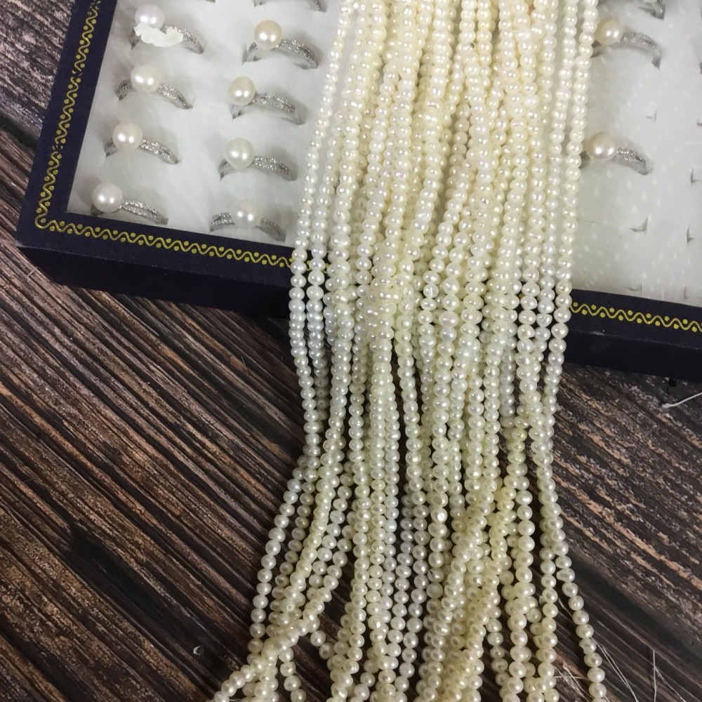 3-4mm Baroque Lustrous Minor Flawed Natural Freshwater Pearl DIY Accessories