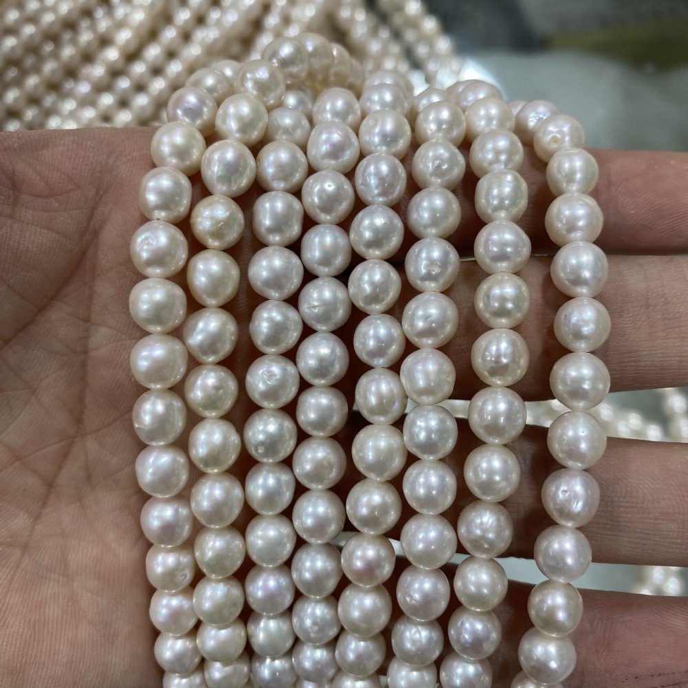 6-7mm Cool Luminous Natural Baroque Freshwater Pearl DIY Accessories