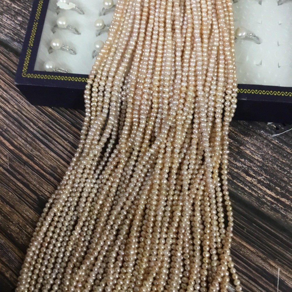 3-4mm Baroque Lustrous Minor Flawed Natural Freshwater Pearl DIY Accessories