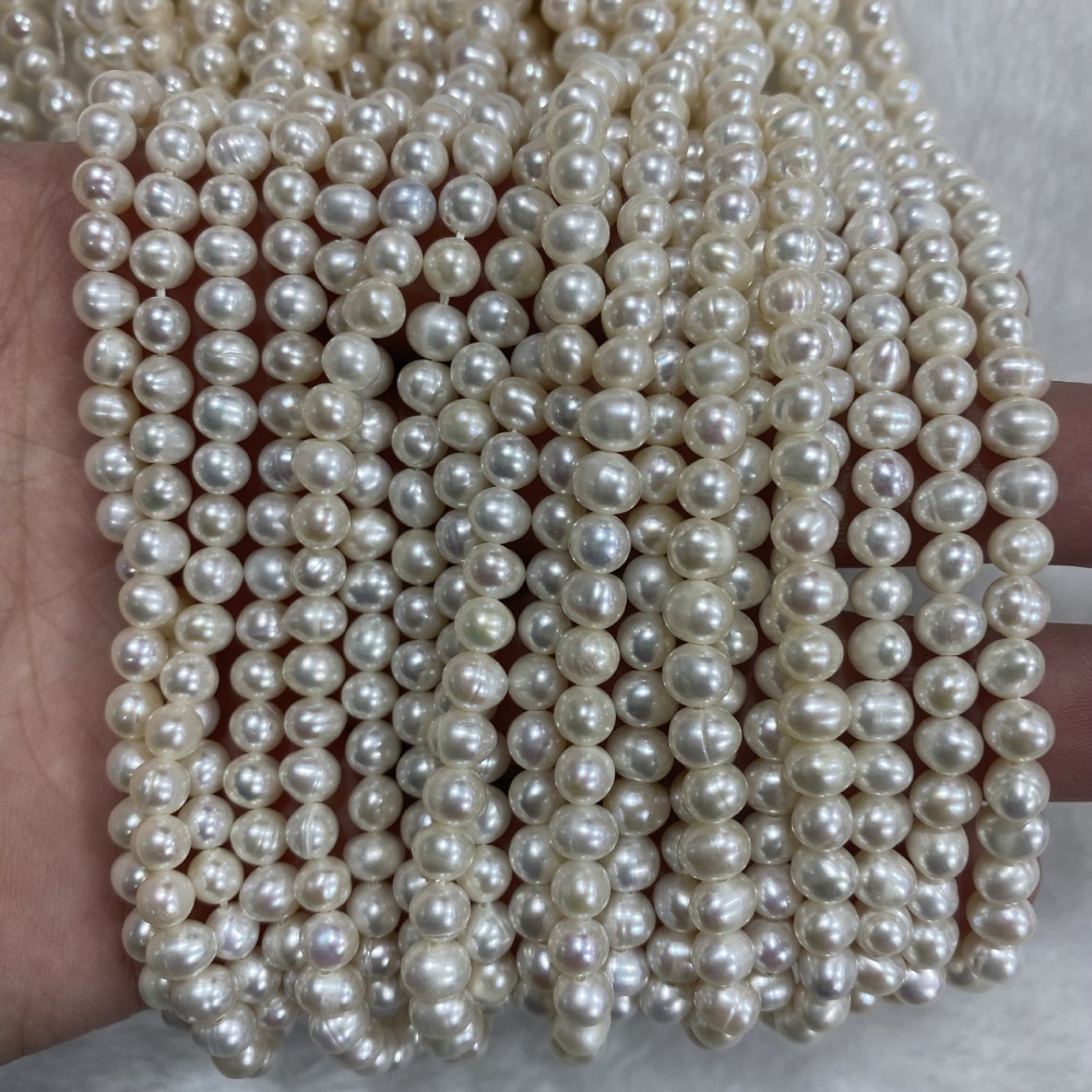 4.5-5mm Natural Freshwater Pearls with Textured Iridescence - DIY Accessories