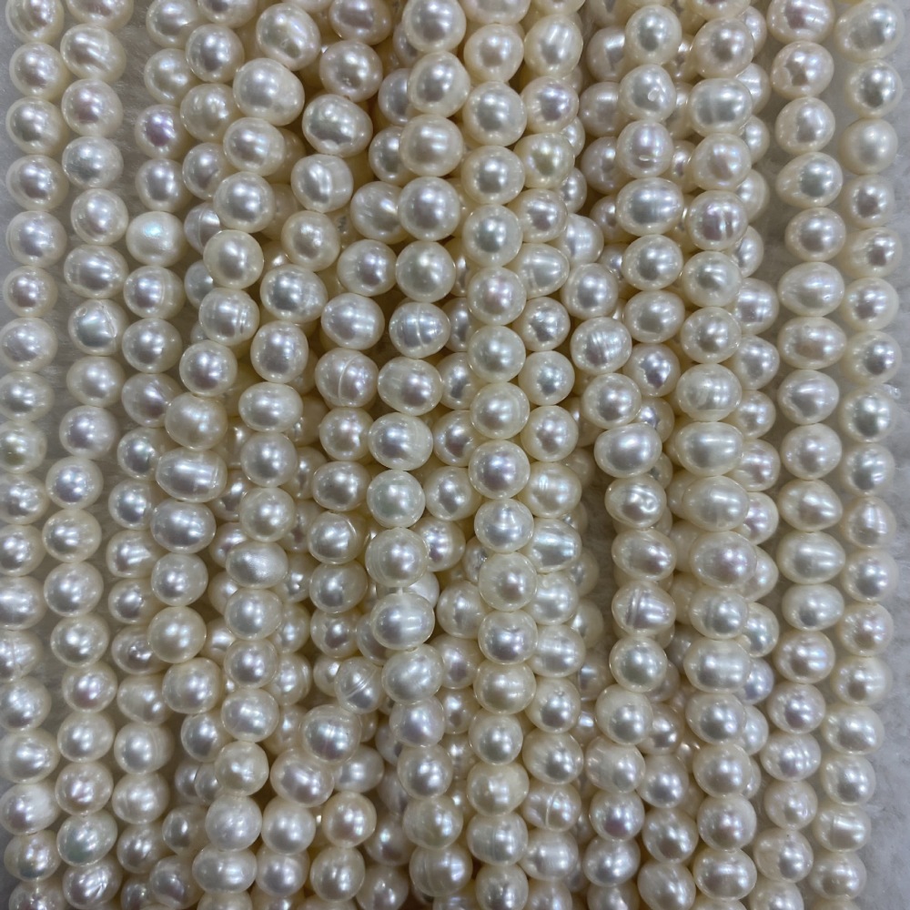 4.5-5mm Natural Freshwater Pearls with Textured Iridescence - DIY Accessories