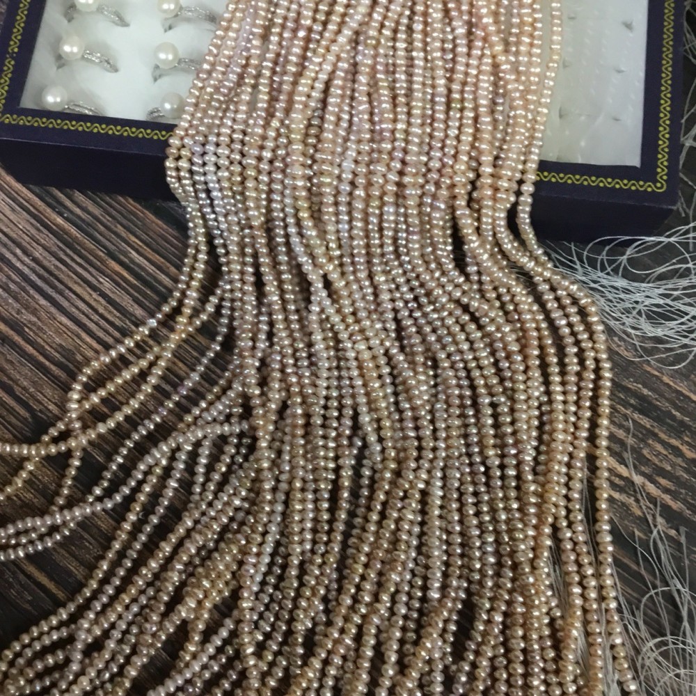3-4mm Baroque Lustrous Minor Flawed Natural Freshwater Pearl DIY Accessories