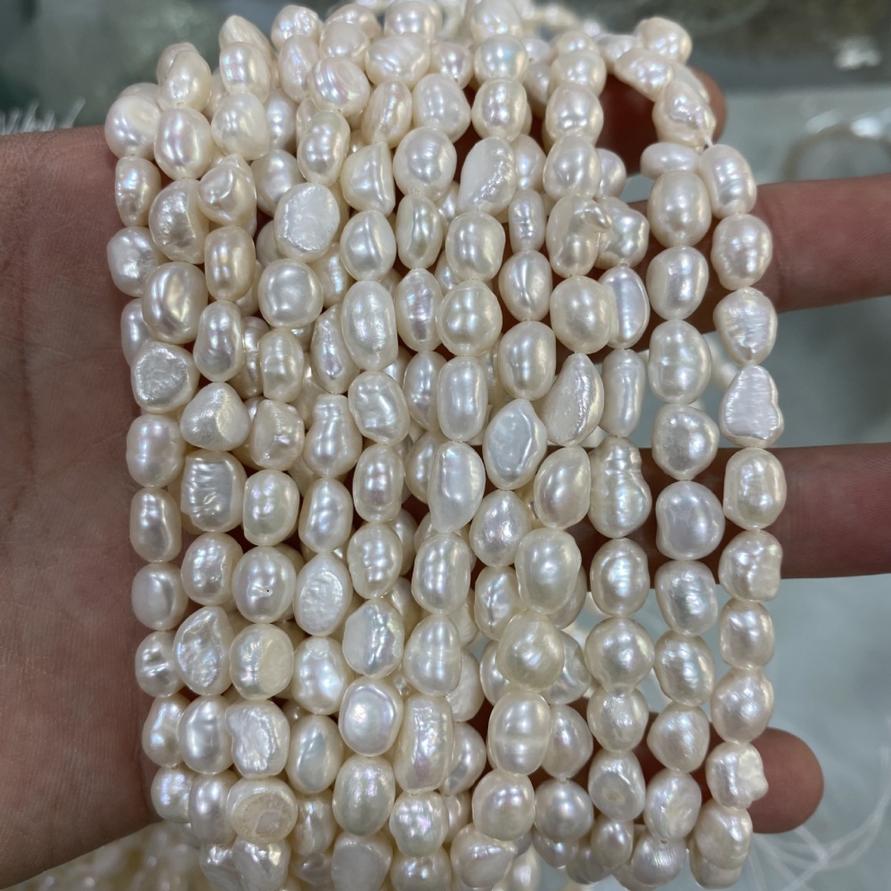 7-8mm Natural Baroque Freshwater Pearl with High Luster - DIY Accessories