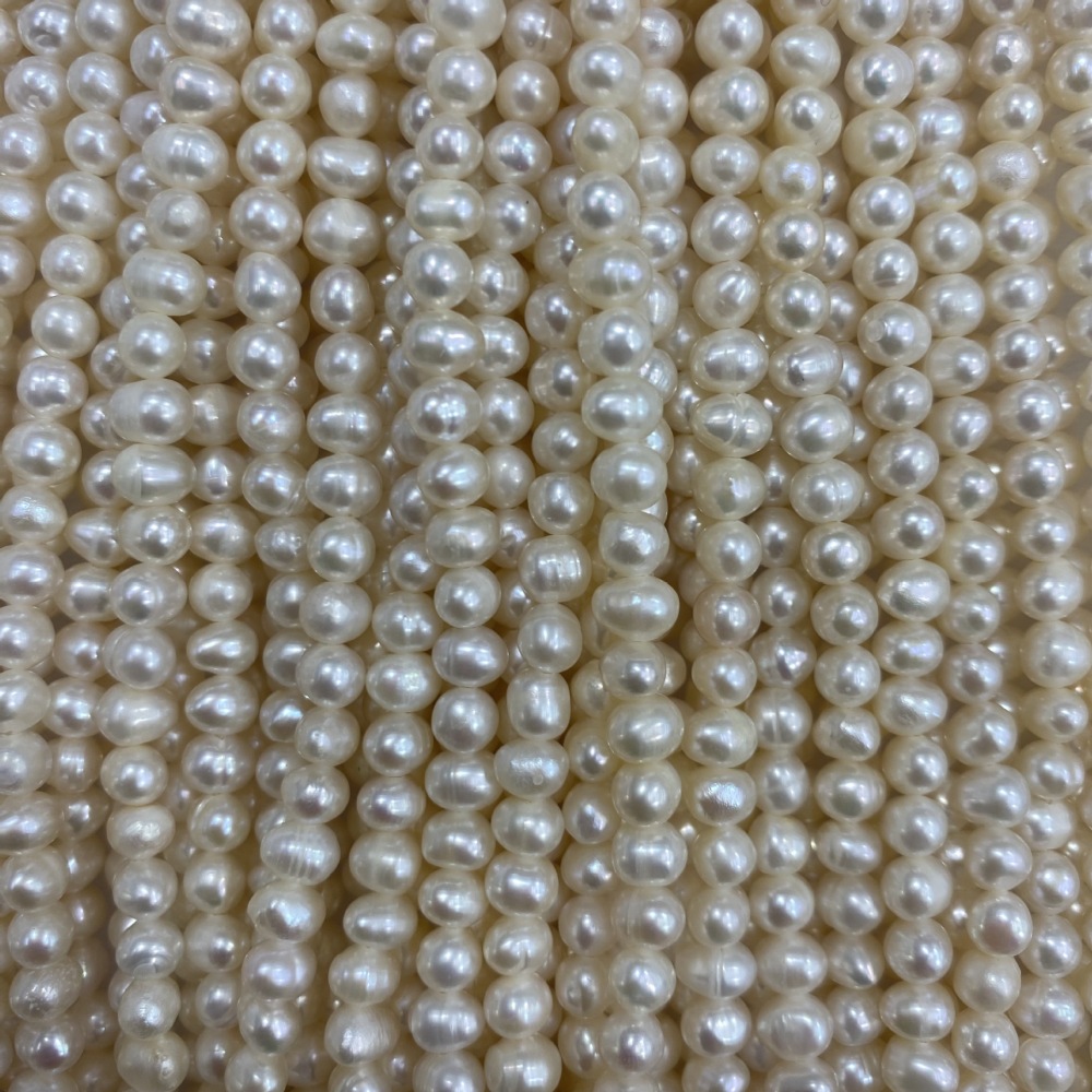 4-5mm Natural Freshwater Pearl Spiral Ribbon, High Gloss, DIY Accessory