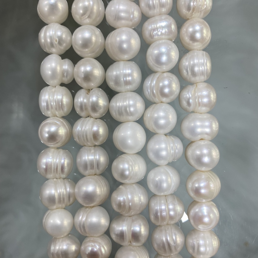 9-10mm Natural Freshwater Pearl Spiral Beads, Bright White, DIY Accessories