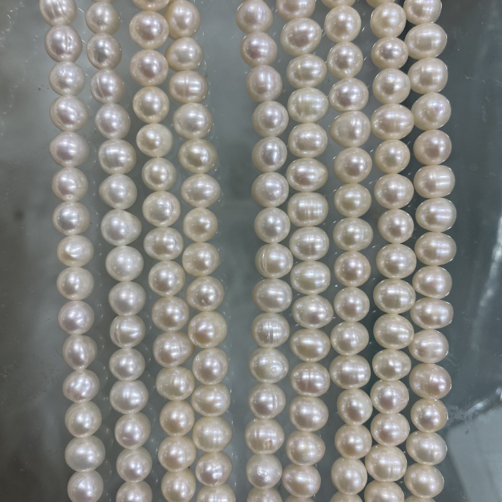5-6mm Natural Freshwater Pearl Spiral Oval DIY Accessory