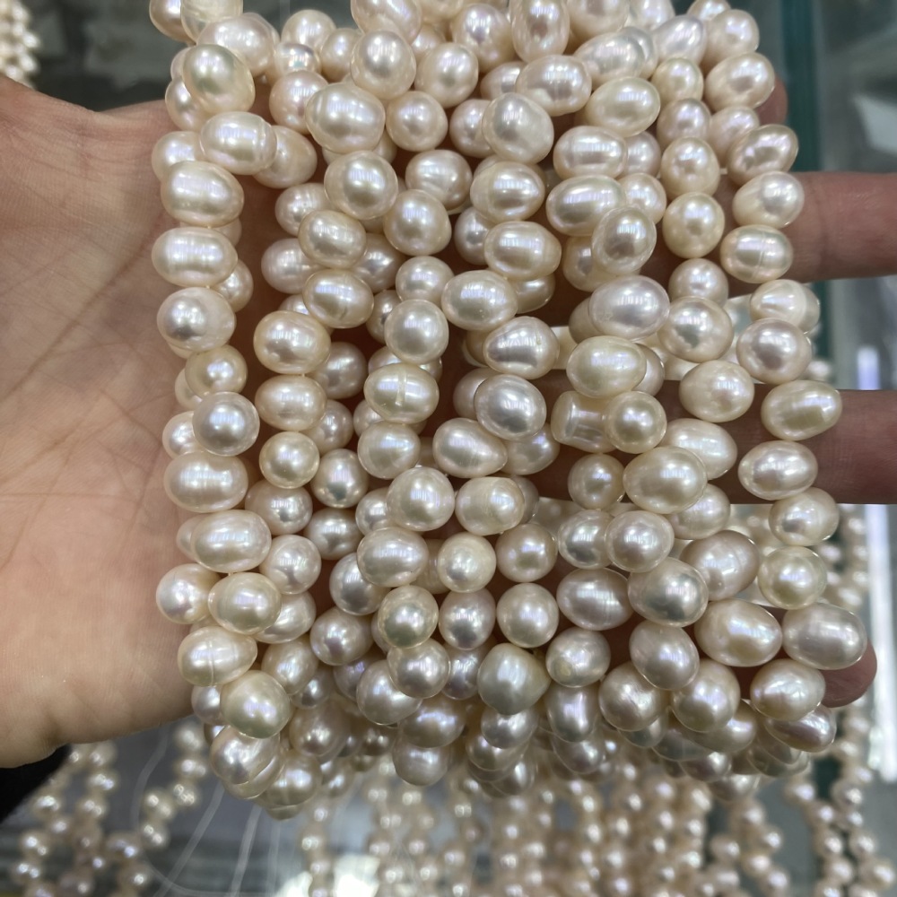 8-8.5mm Natural 3/7 Hole Freshwater Pearl DIY Accessories