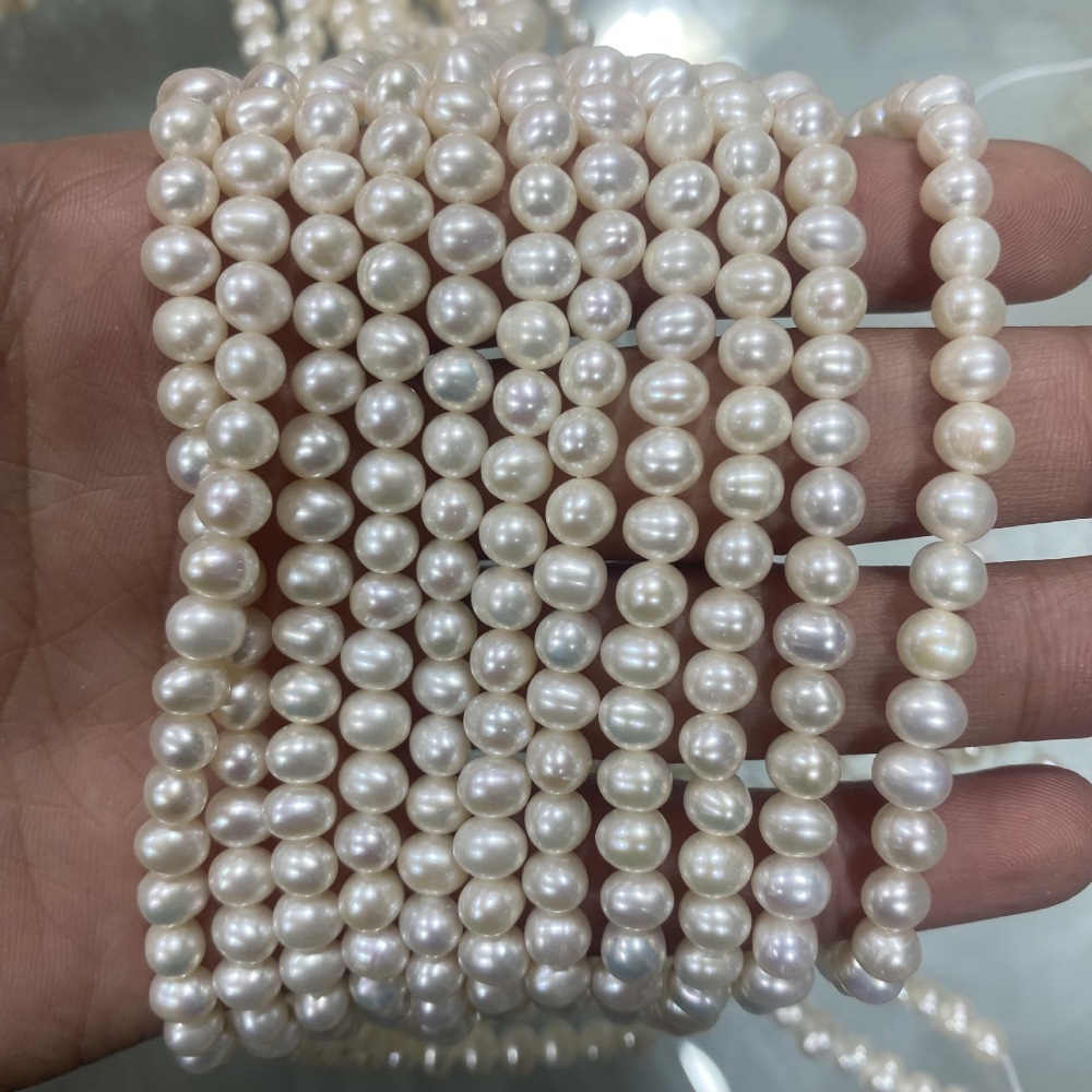 5-7mm Natural Freshwater Pearl Punch Head (Near Round) DIY Accessory