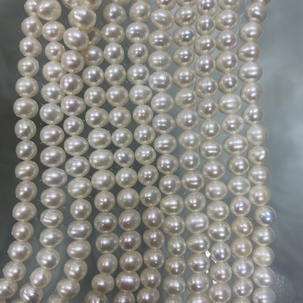 5-7mm Natural Freshwater Pearl Punch Head (Near Round) DIY Accessory